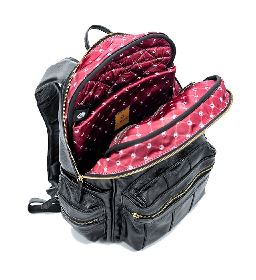 Chargeo Leather Bag Hydepark Open View Chargeo Leather Bag Hydepark Open View