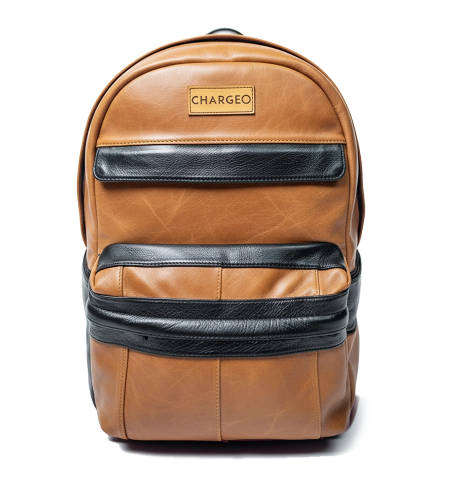 Chargeo Leather Bag Centurion Butter Front View
