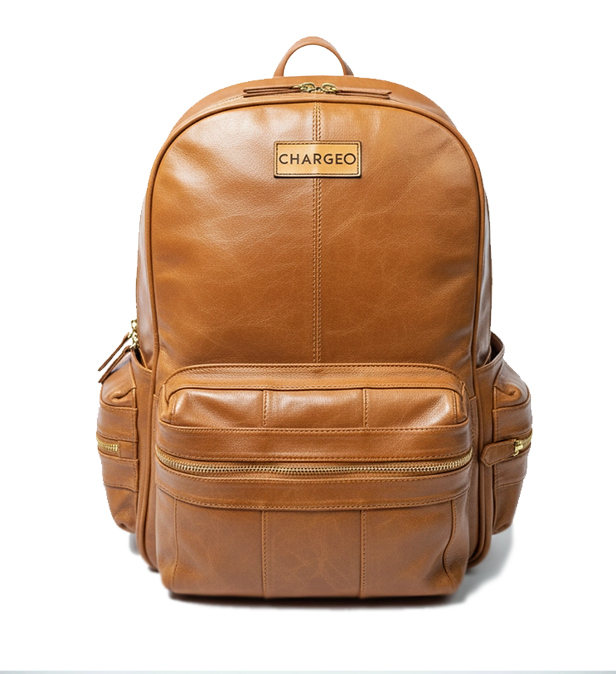 Chargeo Leather Bag Hydepark Front View