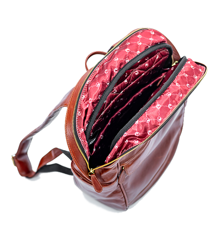 Chargeo Leather Bag Sandton Open View Chargeo Leather Bag Sandton Open View