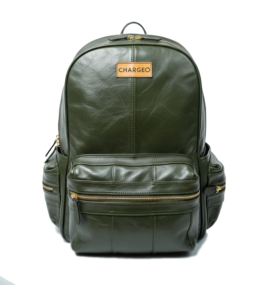 Chargeo Leather Bag Hydepark Front View