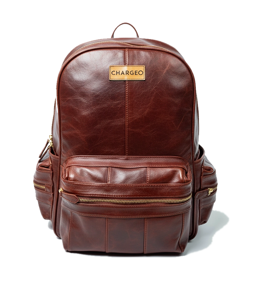 Chargeo Leather Bag Hydepark Front View