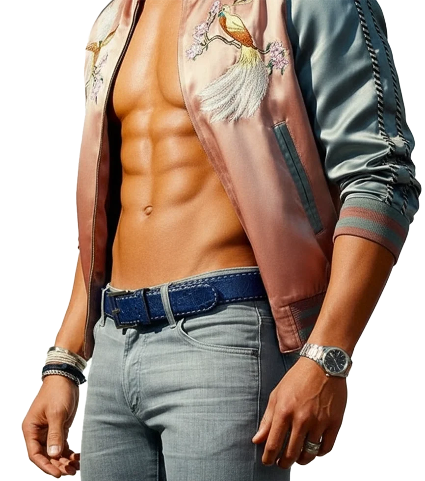 Blue Serengeti Ostrich Leg Belt