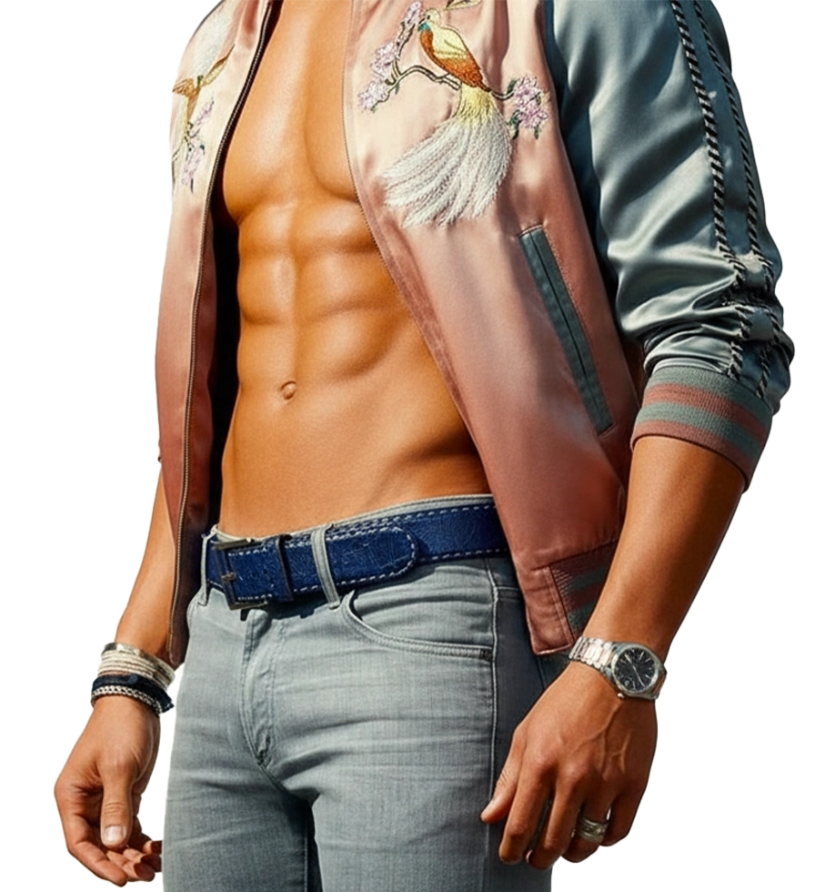 Blue Serengeti Ostrich Leg Belt