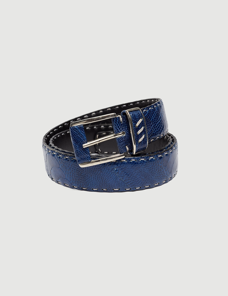 Blue Serengeti Ostrich Leg Belt Blue Serengeti Ostrich Leg Belt