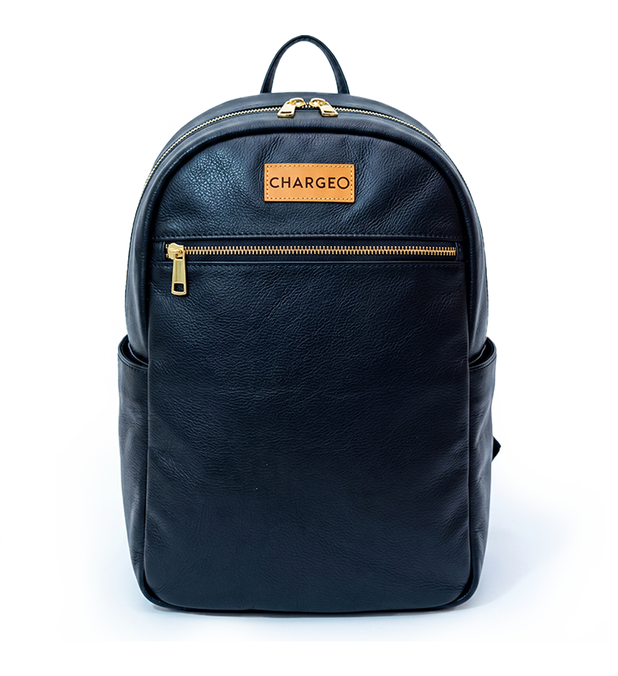 CHARGEO Female Leather Bag Bryanston Charcoal Front View