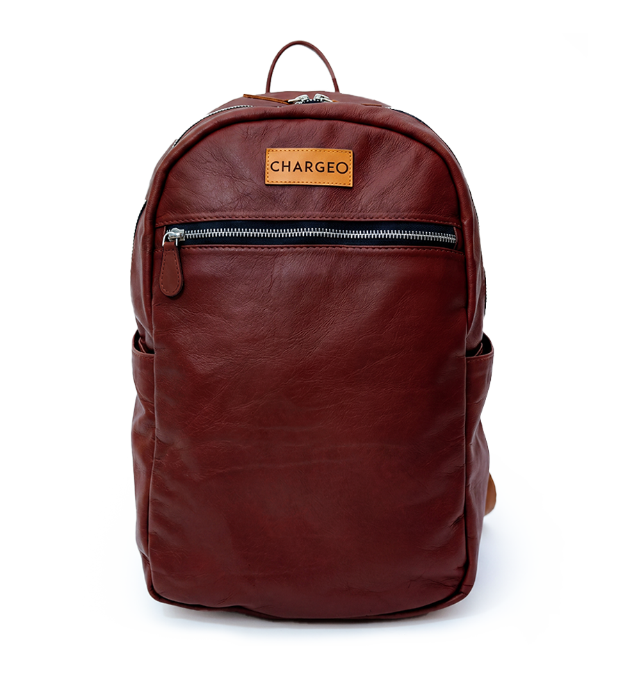 CHARGEO Female Leather Bag Bryanston Cognac Front View