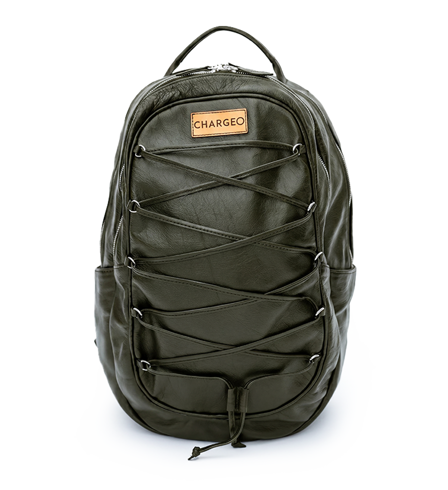 CHARGEO Leather Bag Cape Town Avocado Front View