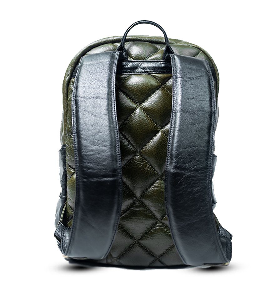 CHARGEO Leather Bag Centurion Avocado Back View CHARGEO Leather Bag Centurion Avocado Back View