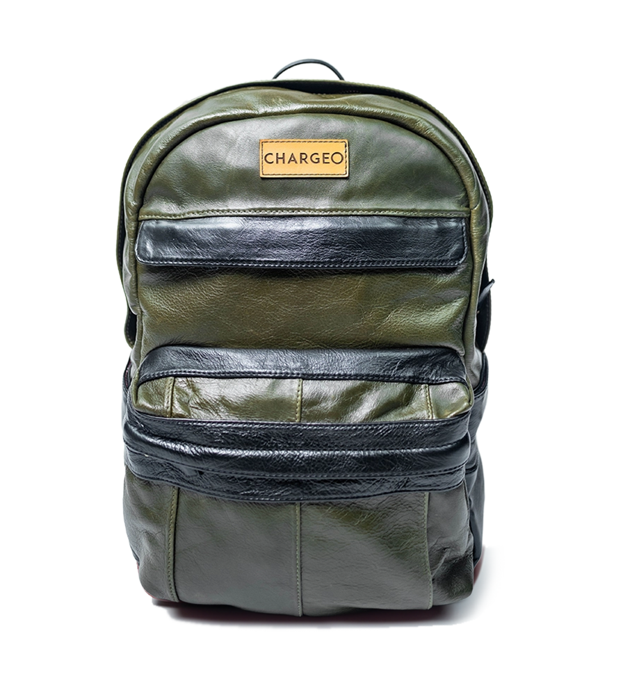 CHARGEO Leather Bag Centurion Avocado Front View