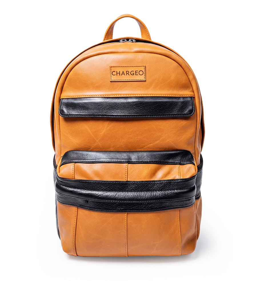 CHARGEO Leather Bag Centurion Butter tan Front View