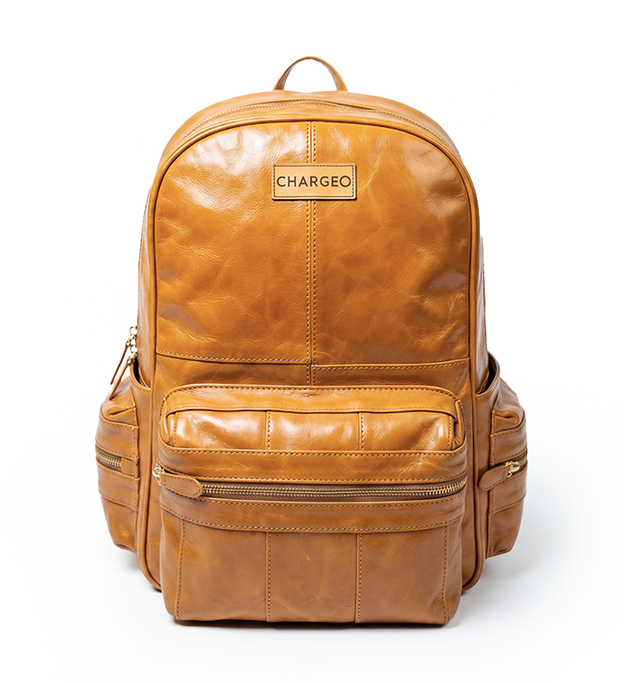 CHARGEO Leather Bag Hydepark Butter Tan Front View