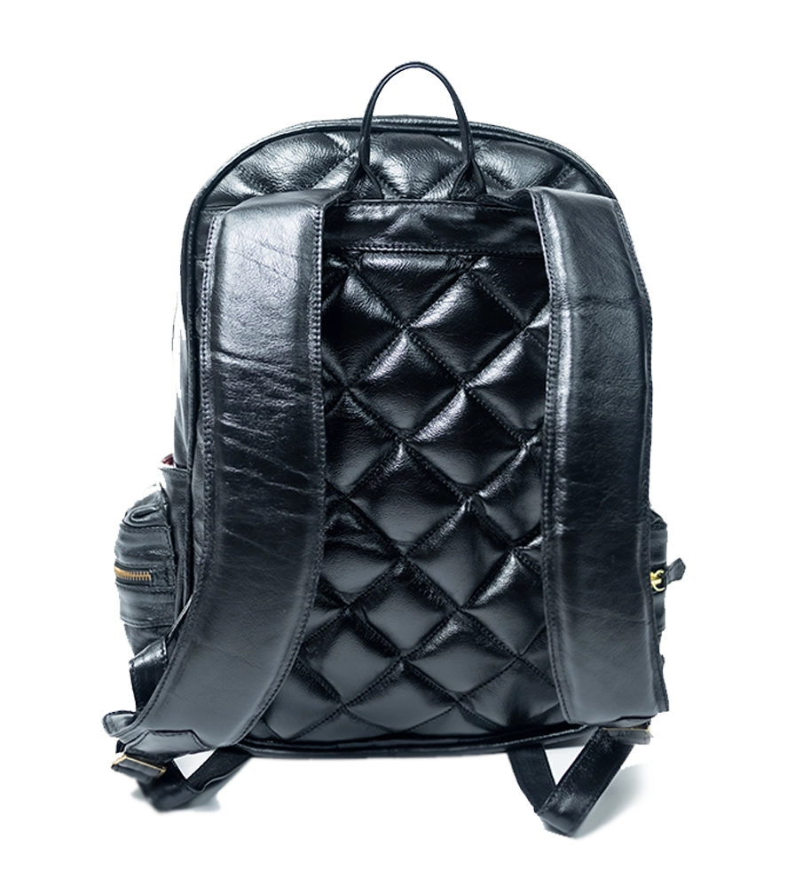 CHARGEO Leather Bag Hydepark Charcoal Back View