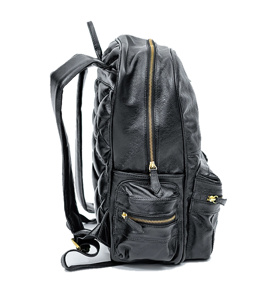 CHARGEO Leather Bag Hydepark Charcoal Side View