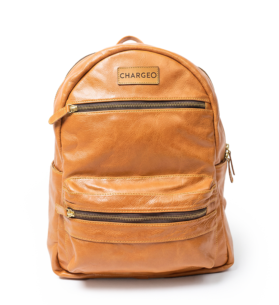 CHARGEO Leather Bag Morningside Butter Tan Front View