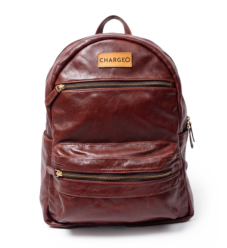 CHARGEO Leather Bag Morningside Cognac Front View