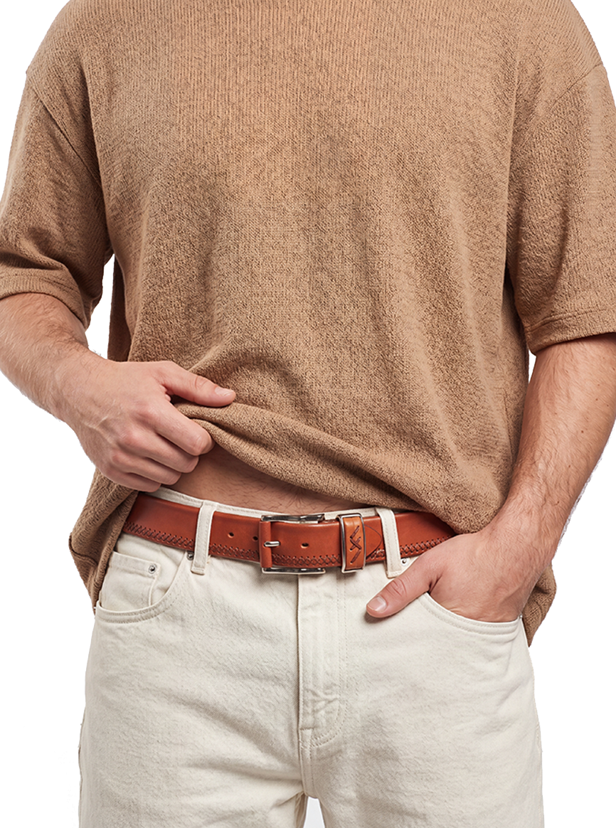 CHARGEO Model on Zambezi Full Grain Leather Belt