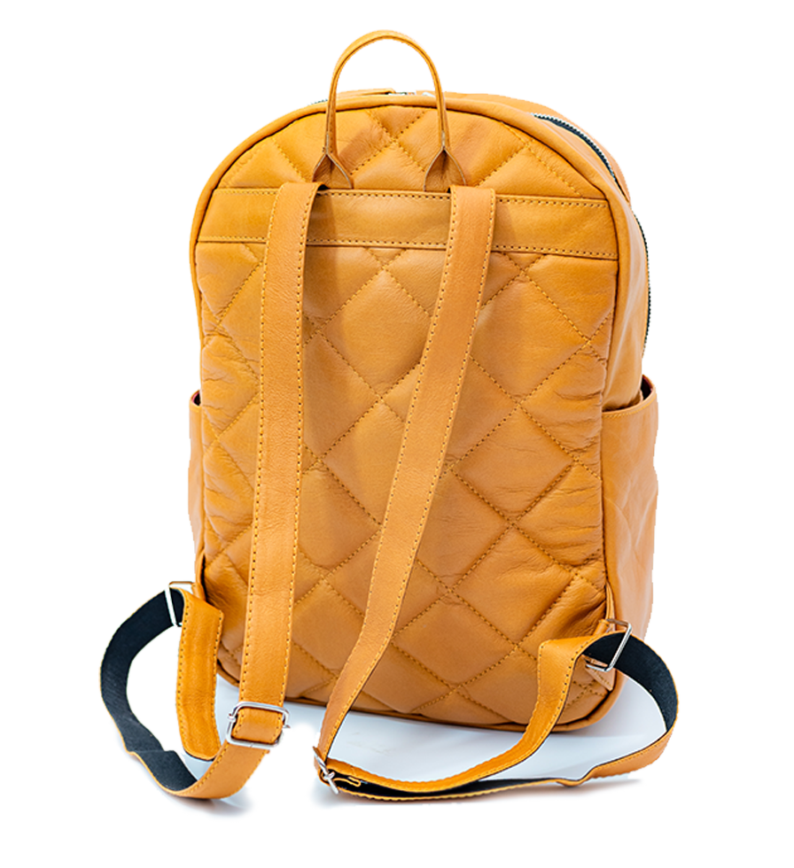 Chargeo Leather Bag Bryanston Butter Tan Back View