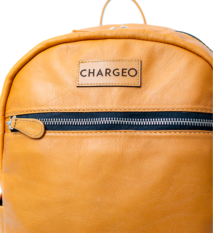 Chargeo Leather Bag Bryanston Butter Tan Close-up Front Top View