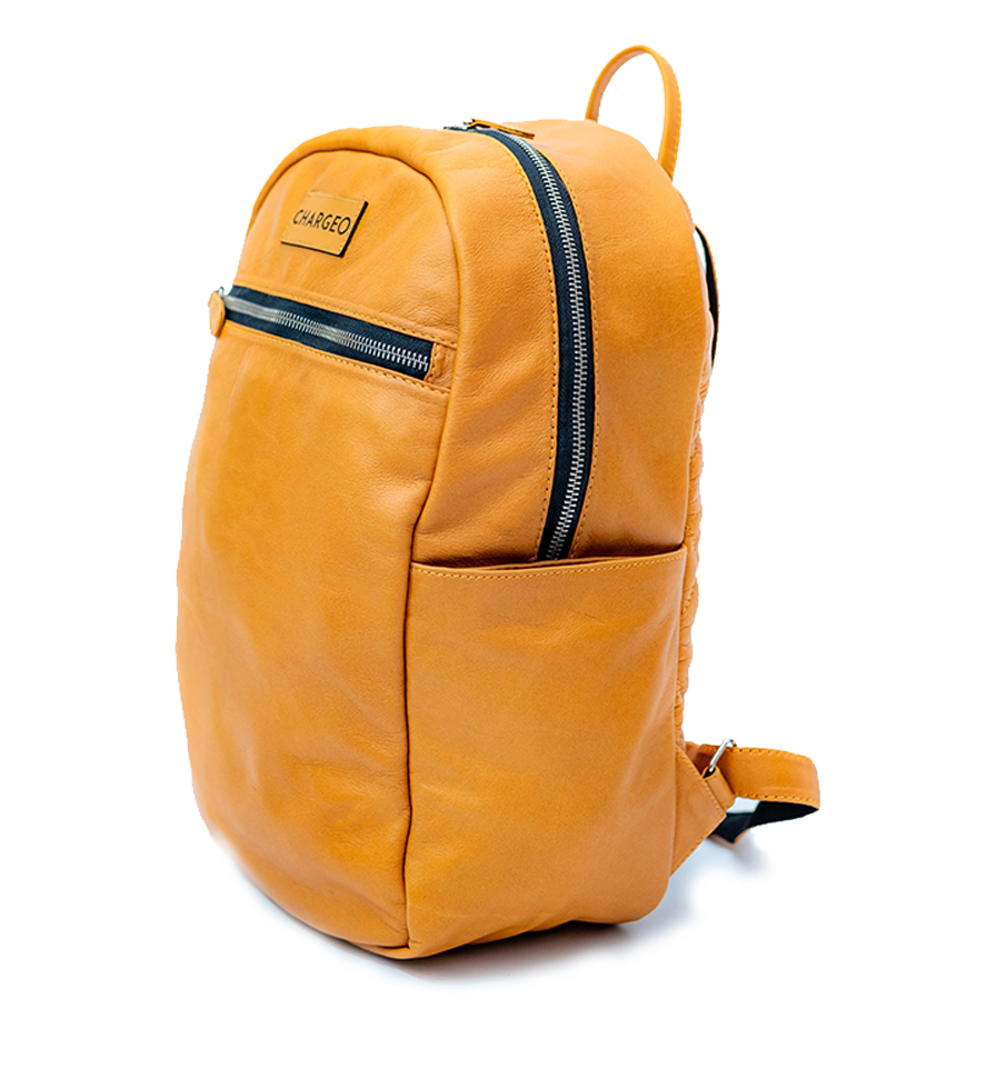 Chargeo Leather Bag Bryanston Butter Tan Diagonal Right View