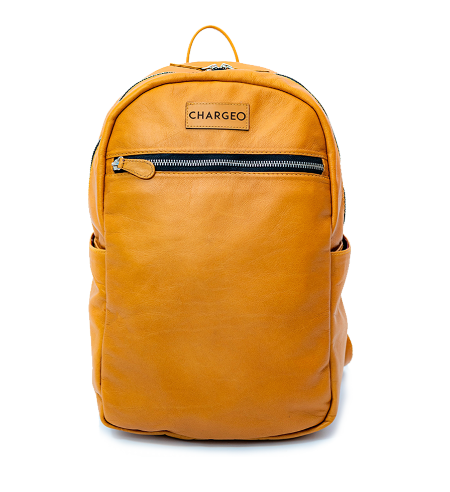 Chargeo Leather Bag Bryanston Butter Tan Front View