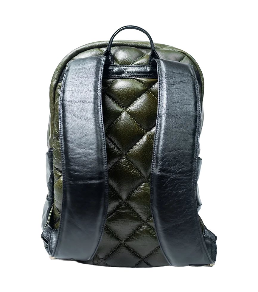 Chargeo Leather Bag Centurion Avocado Back View