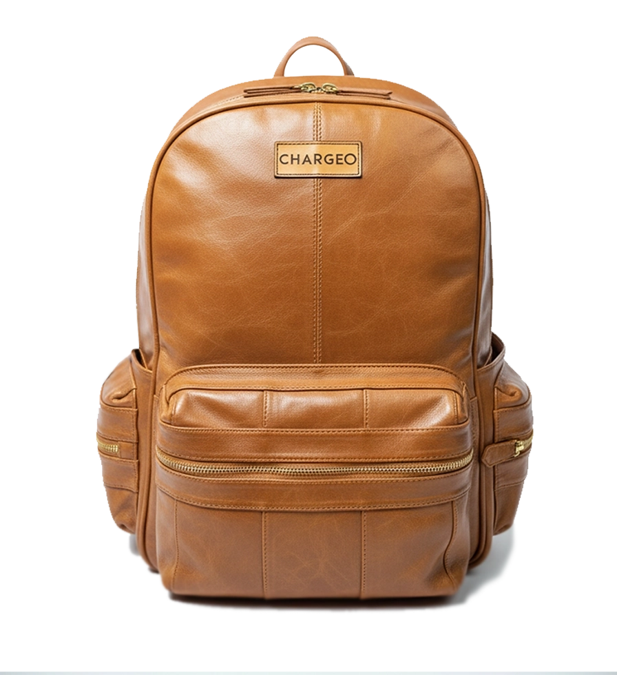 Chargeo Leather Bag Hydepark Front View