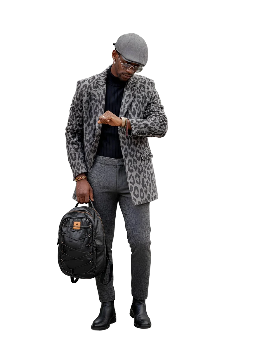 Man hanging the Chargeo Cape Town bag with one hand