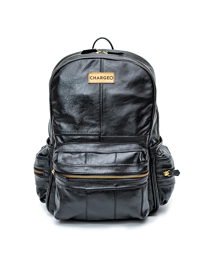 Chargeo Leather Bag Hydepark Front View