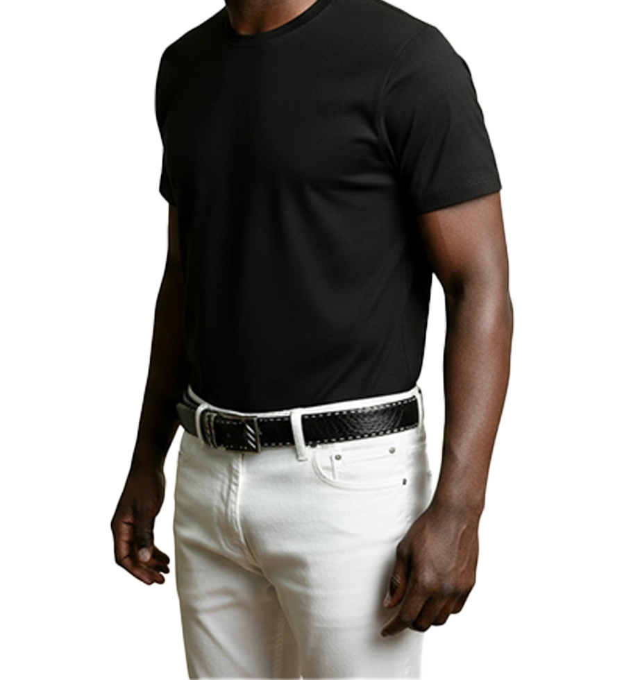 Serengeti Ostrich Leg Belt (Black)