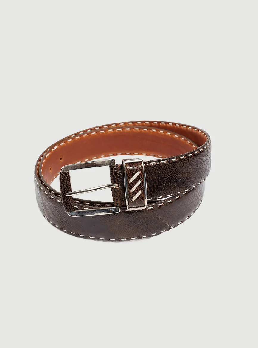 Serengeti Ostrich Leg Belt (Brown)