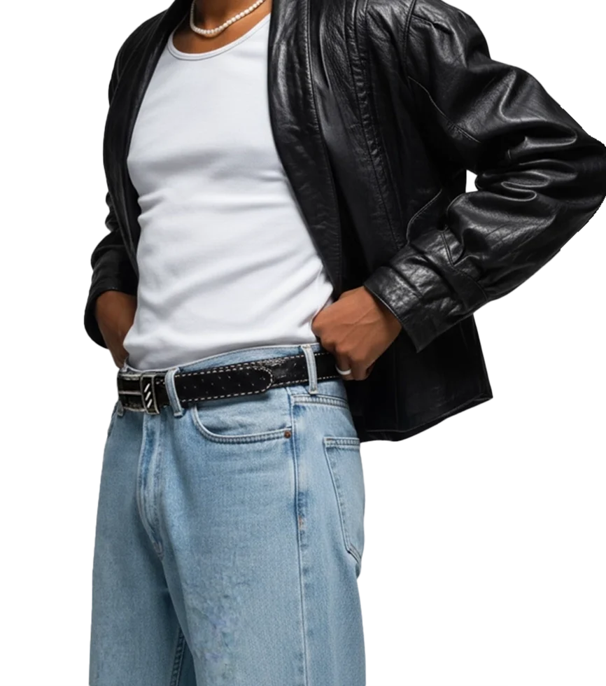 Serengeti Ostrich hide Belt