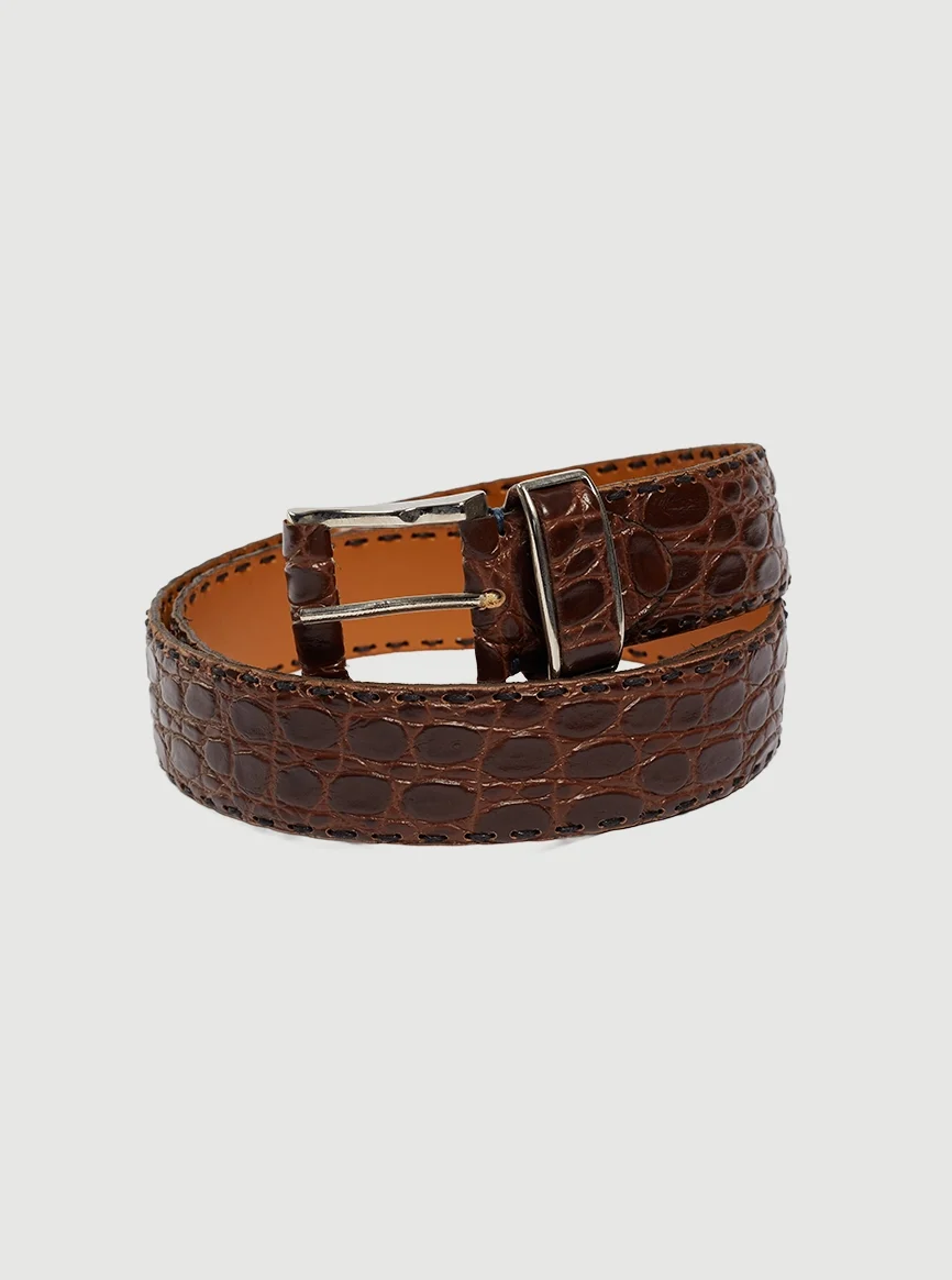 The Sahara Crocodile Skin Belt
