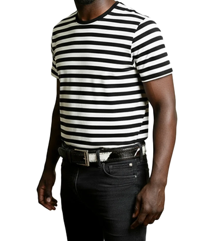 Zulu Treasure Black & White Leather Belt