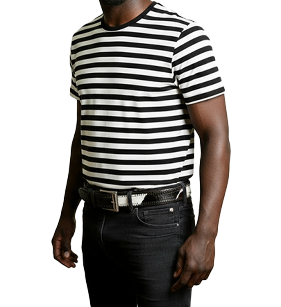 Zulu Treasure Black & White Leather Belt