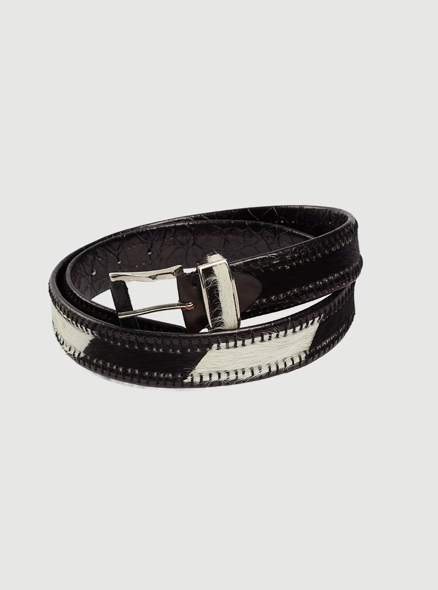 Zulu Treasure Black & White Leather Belt