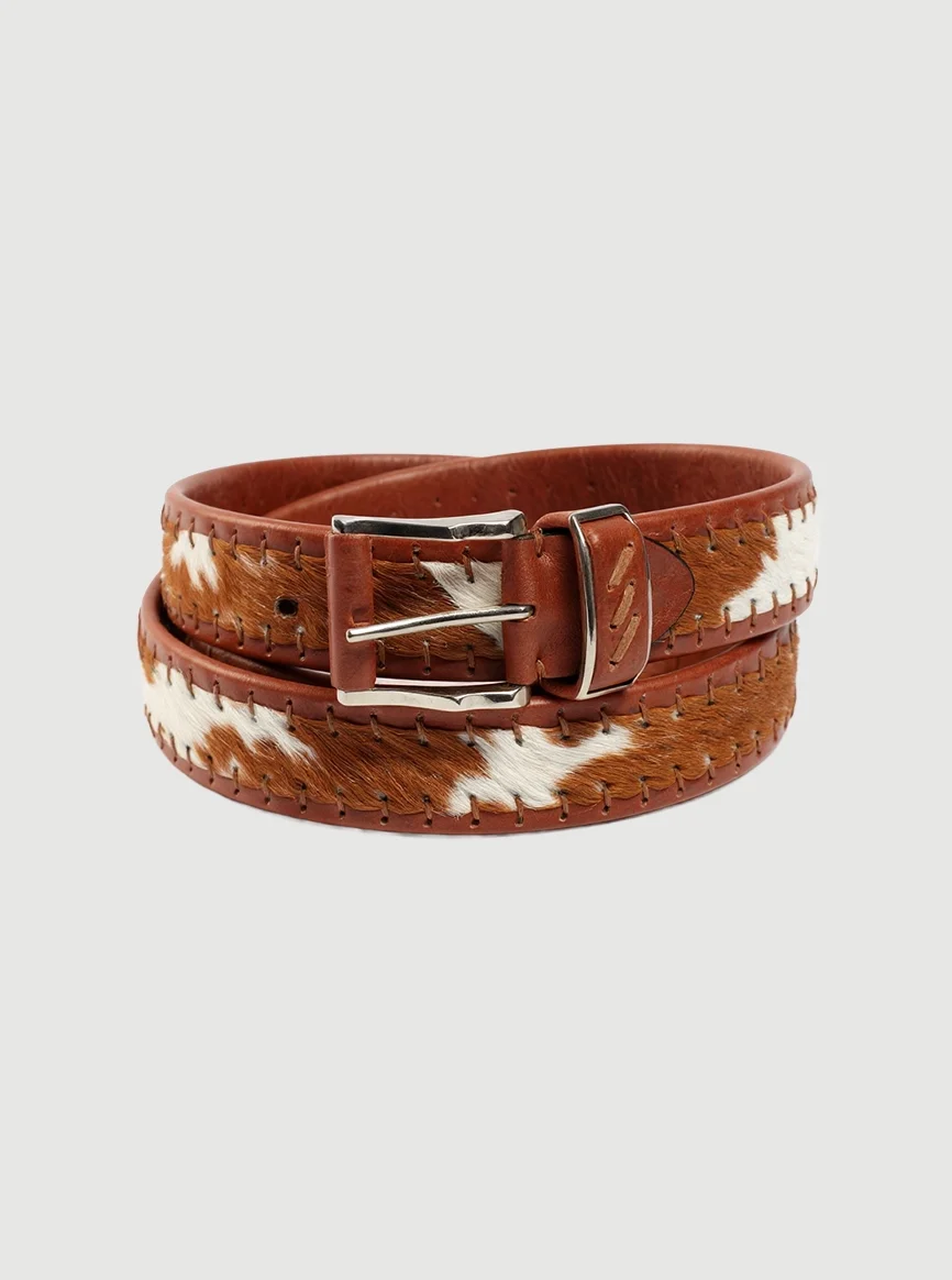 Zulu Treasure Brown & White Leather Belt