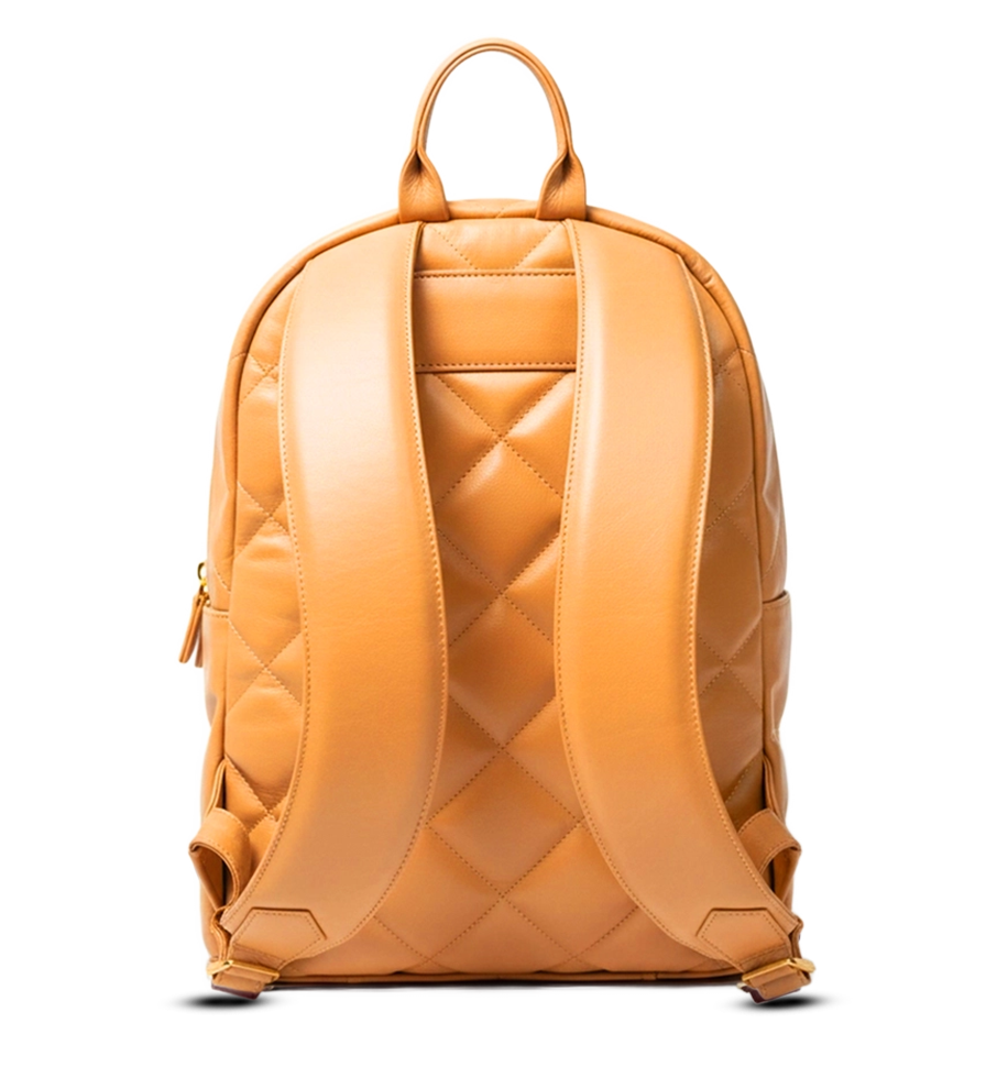 CHARGEO Leather Bag Bryanston Butter Tan Back View CHARGEO Leather Bag Bryanston Butter Tan Back View