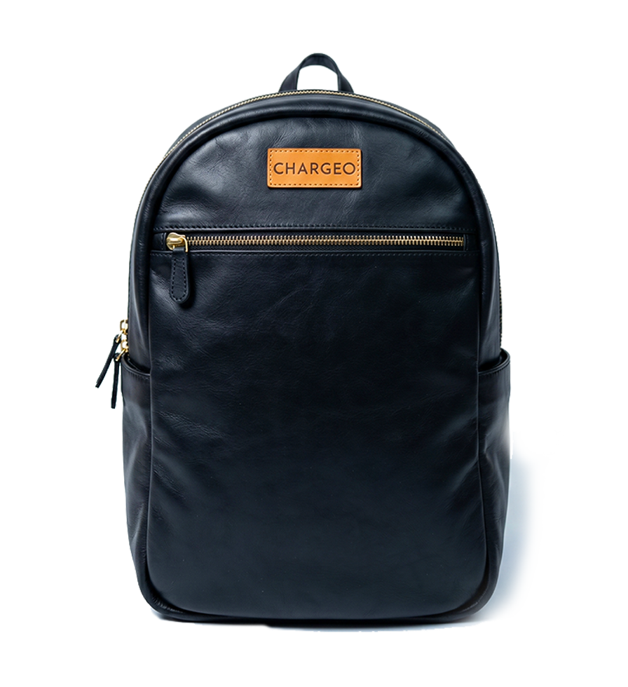 CHARGEO Leather Bag Bryanston Charcoal Front View