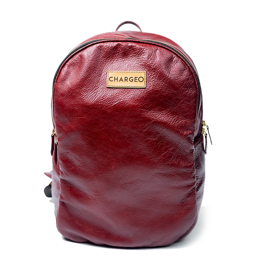 CHARGEO Leather Bag Constantia Ruby Red Front View