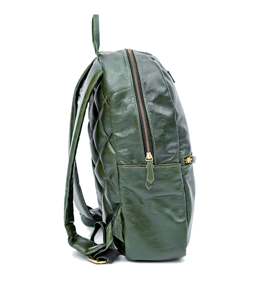 CHARGEO Leather Bag Fourways Avocado Side View CHARGEO Leather Bag Fourways Avocado Side View
