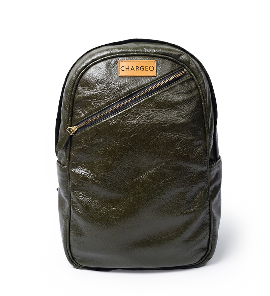 CHARGEO Leather Bag Pretoria Avocado Front View