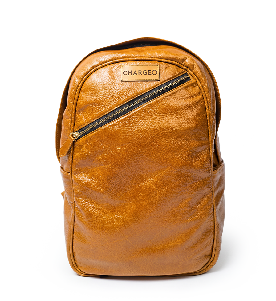 CHARGEO Leather Bag Pretoria Butter Tan Front View