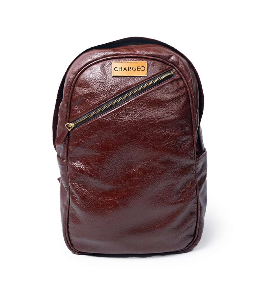 CHARGEO Leather Bag Pretoria Cognac Front View