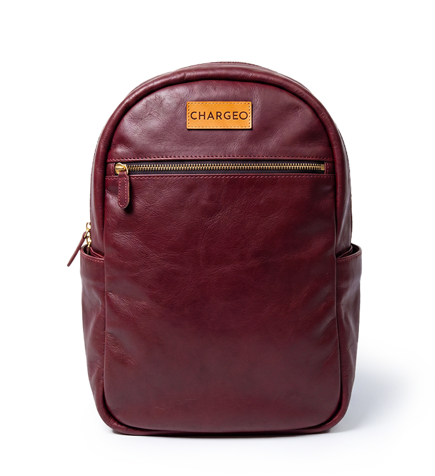 Chargo Leather Bag Bryanston Ruby Red Front View