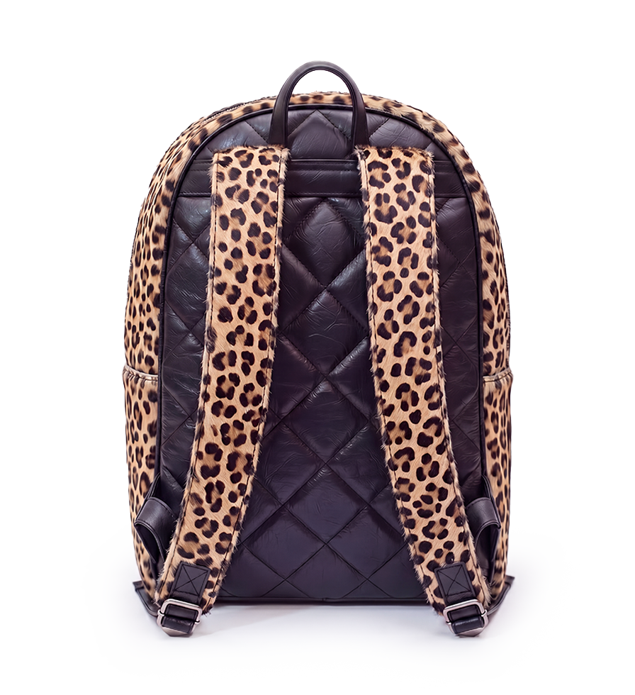 Animal Print Leather Backpack — Zulu Treasure Jaguar | CHARGEO™
