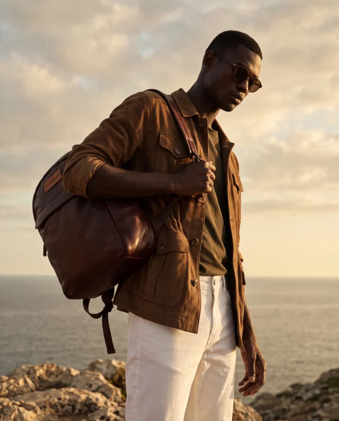 Waterfall Leather Backpack