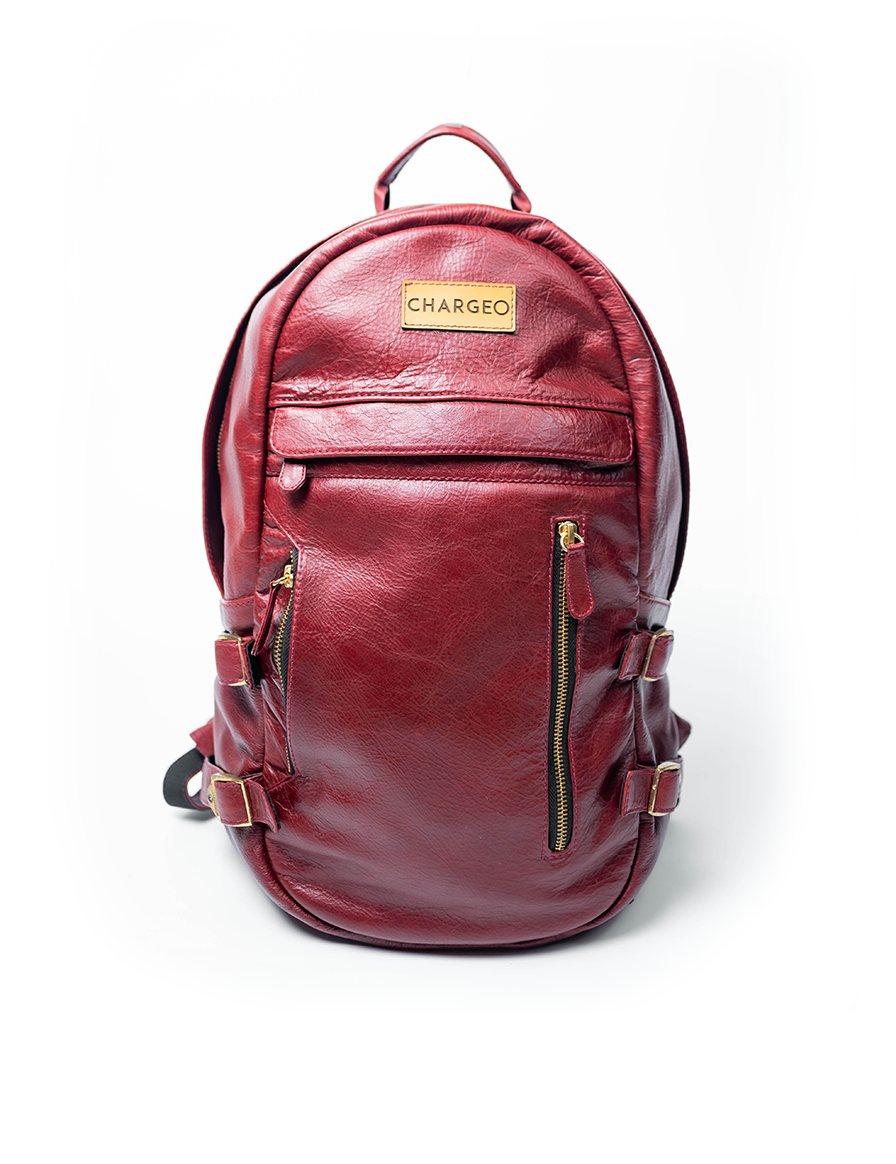 The uMhlanga Leather Backpack in Cognac, front view