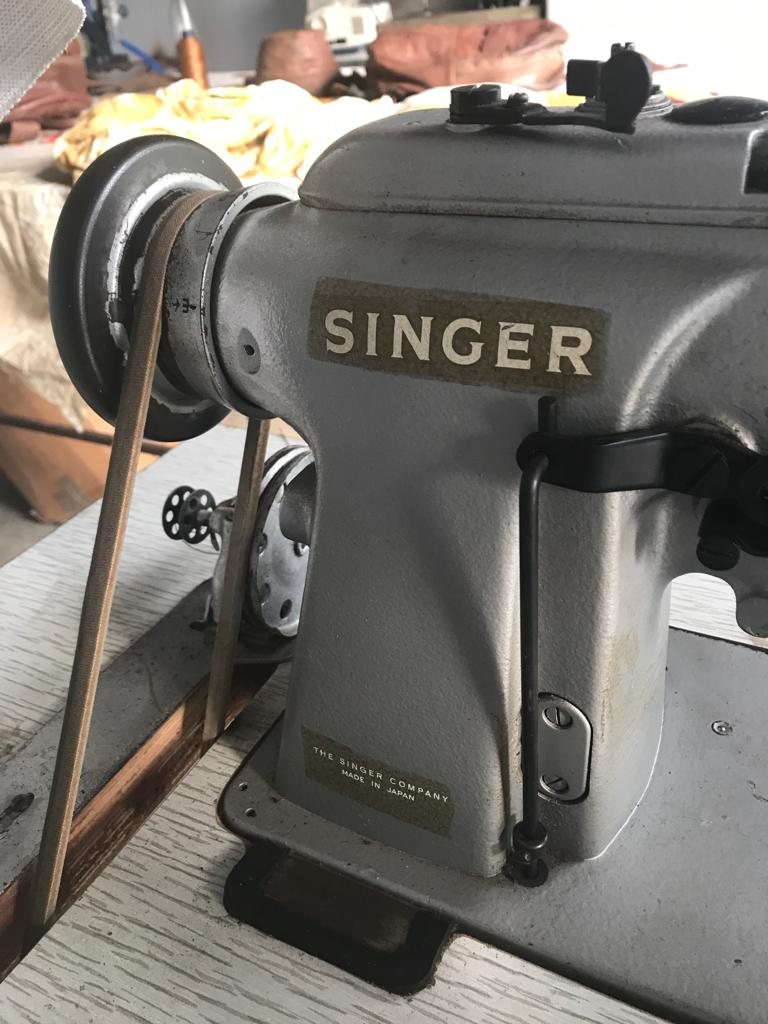A heavy sewing machine for leather in the CHARGEO workshop, May 2022