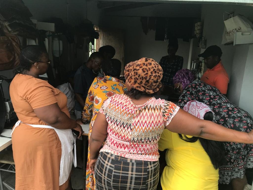 Participants at work during the CHARGEO leather training, 2022